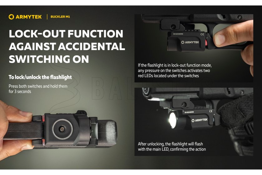 Taktikai lámpa Armytek Buckler M1 hideg fény