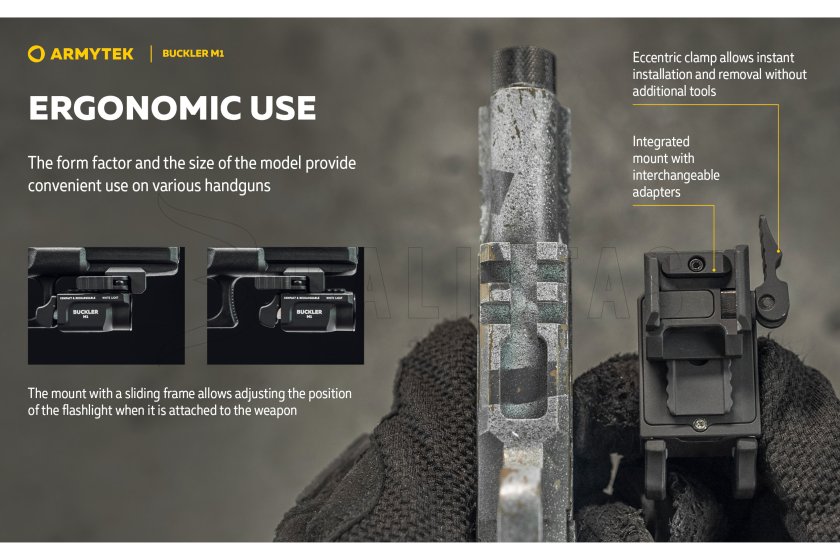 Taktikai lámpa Armytek Buckler M1 hideg fény