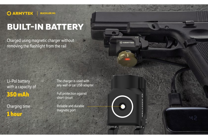 Taktikai lámpa Armytek Buckler M1 hideg fény