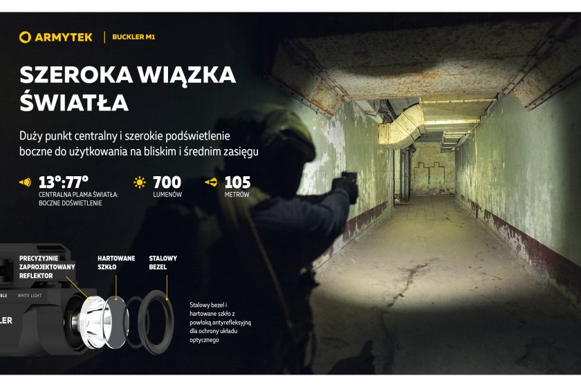 Taktikai lámpa Armytek Buckler M1 hideg fény