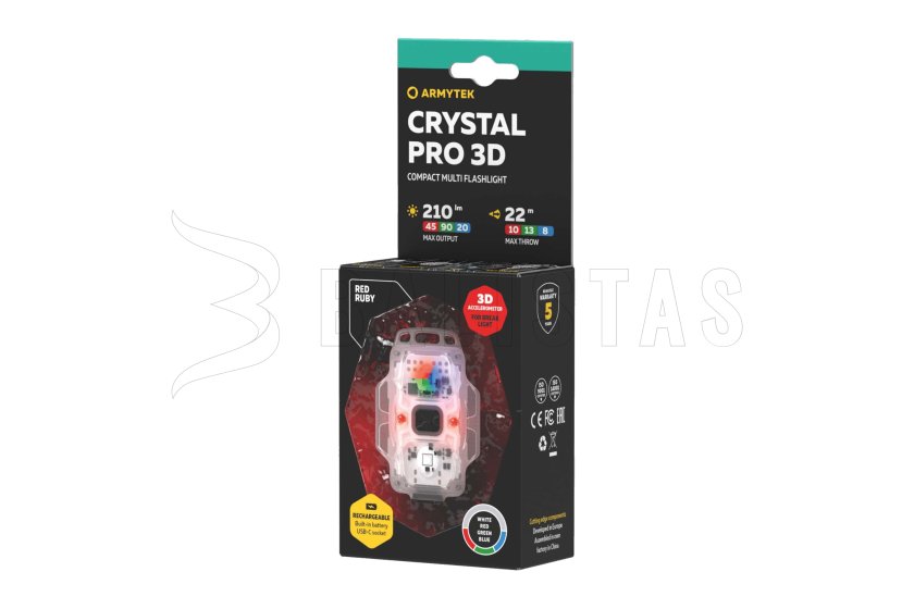 Multifunkciós lámpa Armytek Crystal Pro 3D - piros