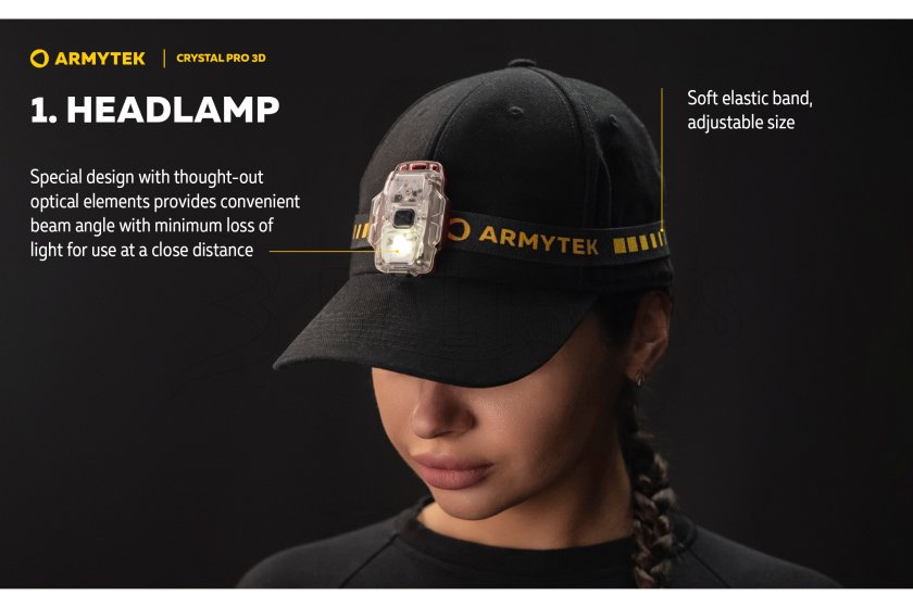 Multifunkciós lámpa Armytek Crystal Pro 3D - piros