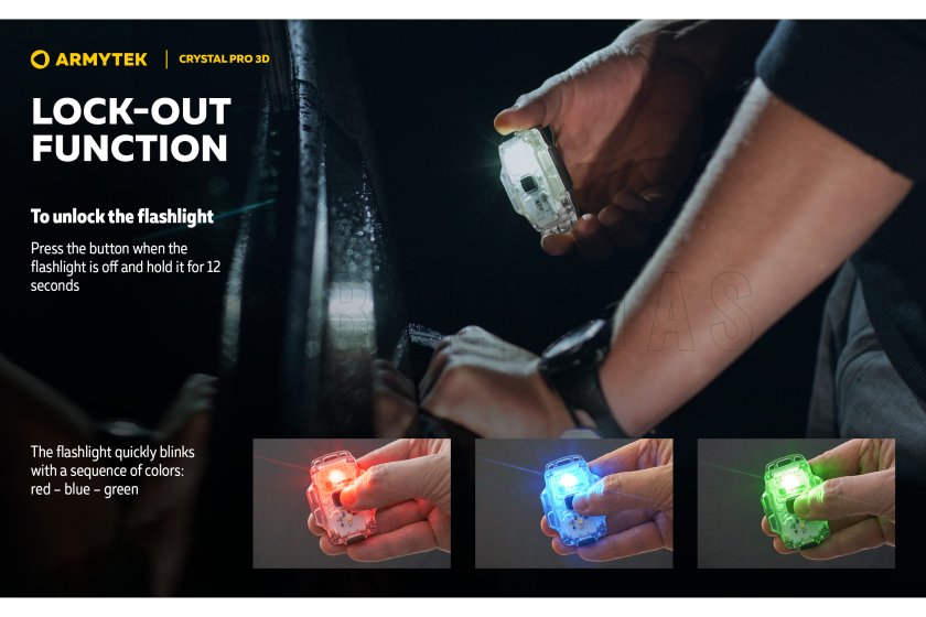 Multifunkciós lámpa Armytek Crystal Pro 3D - piros