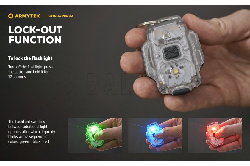 Multifunkciós lámpa Armytek Crystal Pro 3D - piros