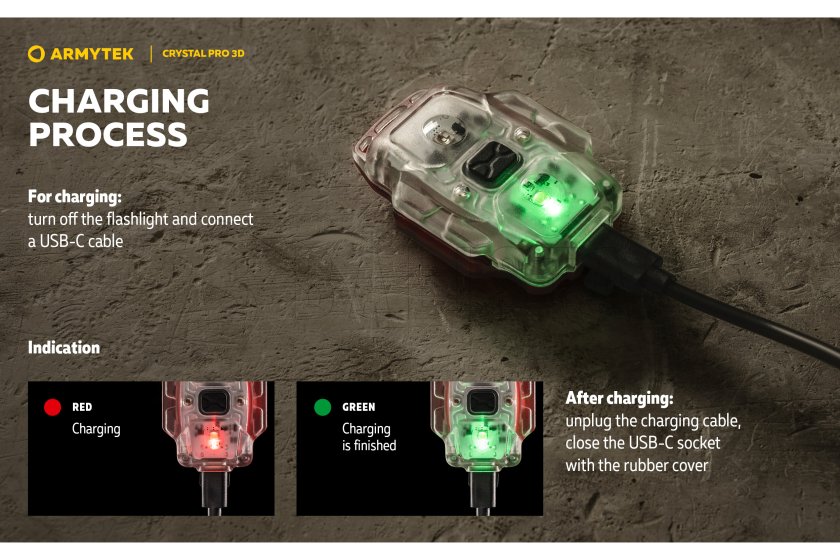 Multifunkciós lámpa Armytek Crystal Pro 3D - piros