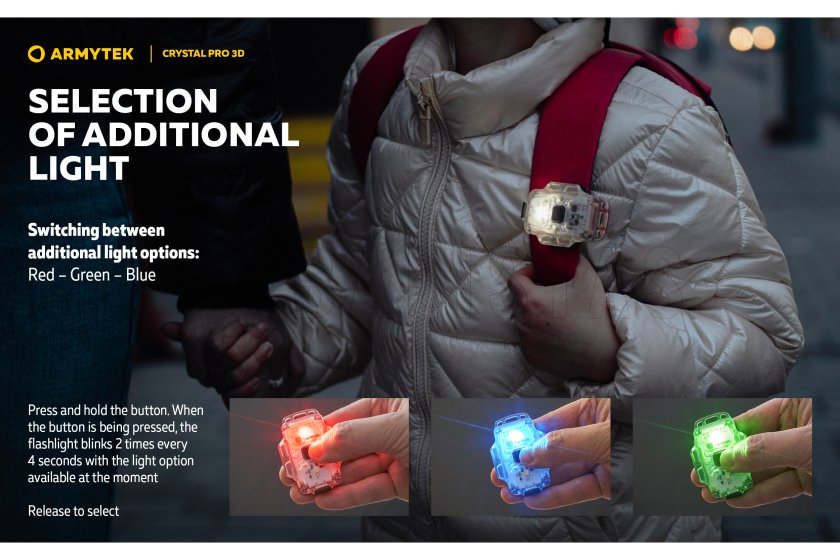 Multifunkciós lámpa Armytek Crystal Pro 3D - piros