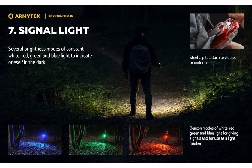 Multifunkciós lámpa Armytek Crystal Pro 3D - piros
