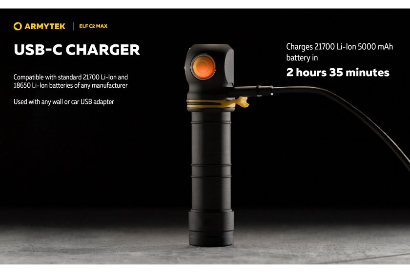Multifunkciós lámpa Armytek Elf C2 MAX USB-C fehér fény