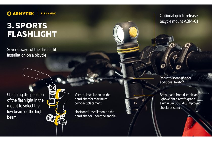 Multifunkciós lámpa Armytek Elf C2 MAX USB-C fehér fény