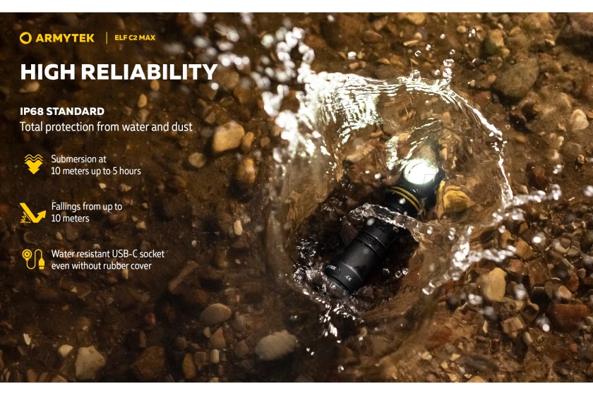 Multifunkciós lámpa Armytek Elf C2 MAX USB-C fehér fény