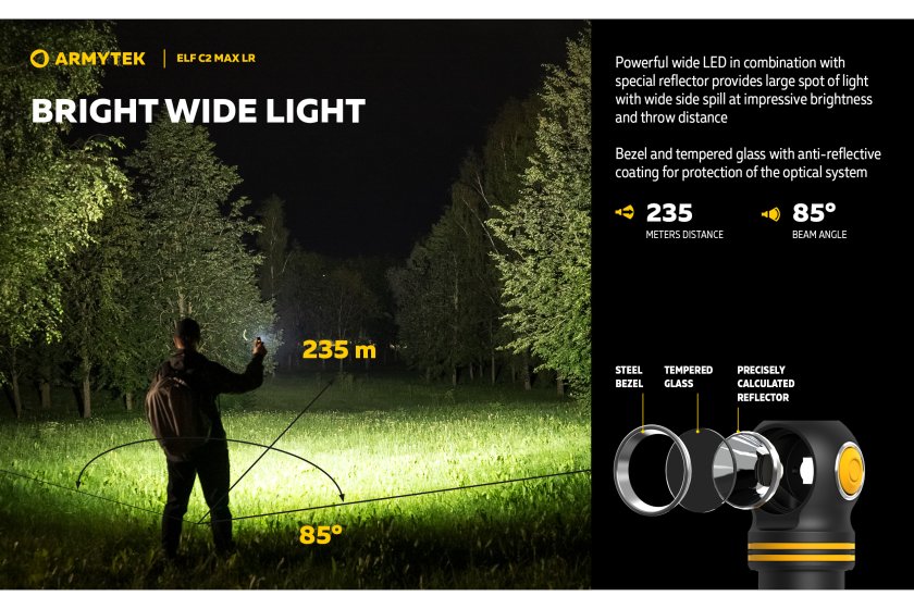 Multifunkciós lámpa Armytek Elf C2 MAX LR USB-C fehér fény