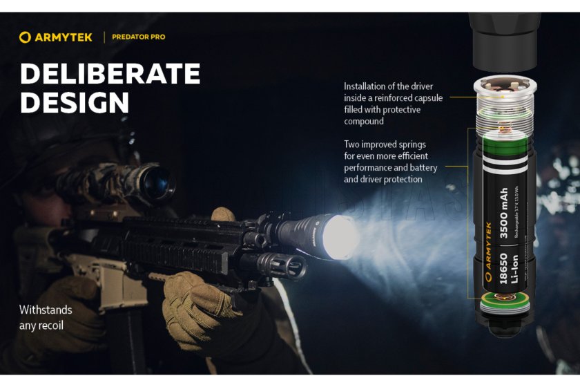 Armytek Predator PRO szett meleg fény