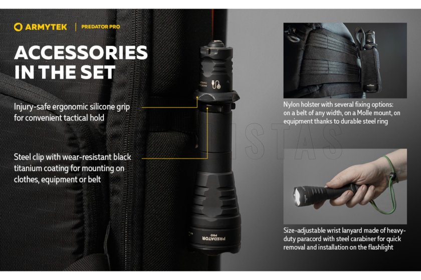 Armytek Predator PRO szett meleg fény