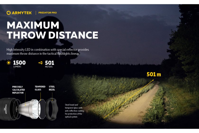 Armytek Predator PRO szett hideg fény