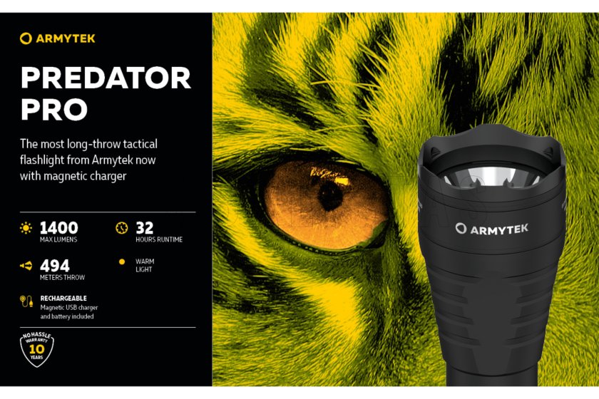 Armytek Predator PRO szett meleg fény