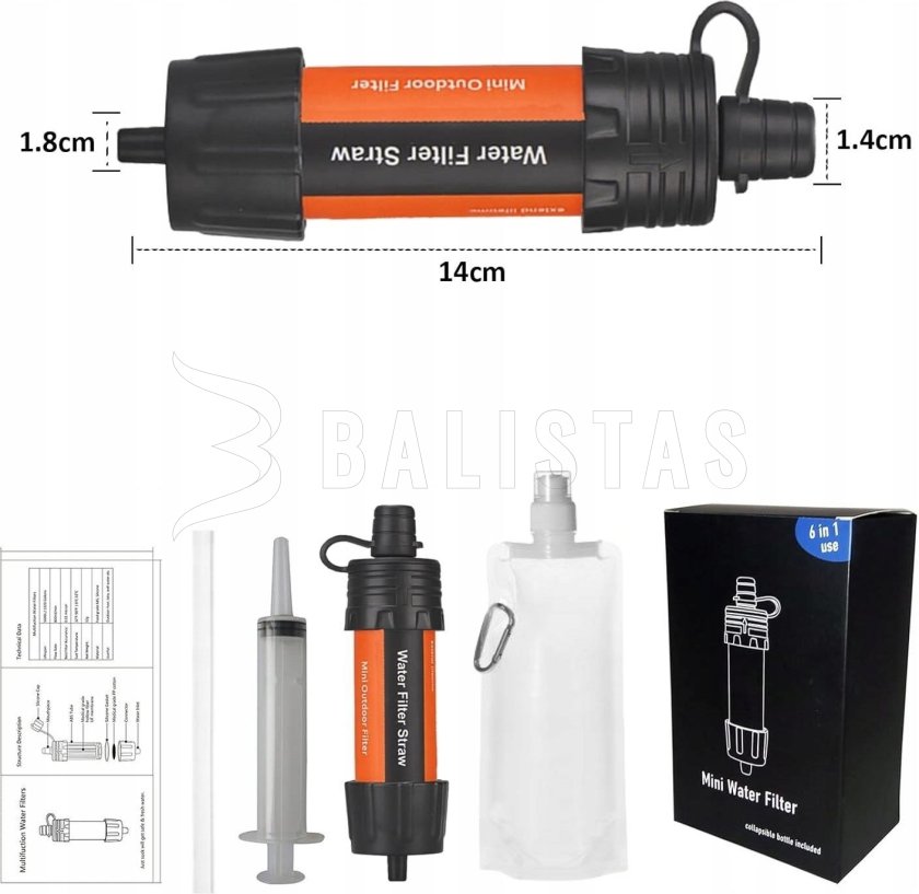 Zsebméretű vízszűrő Mini Water Filter 6v1 2