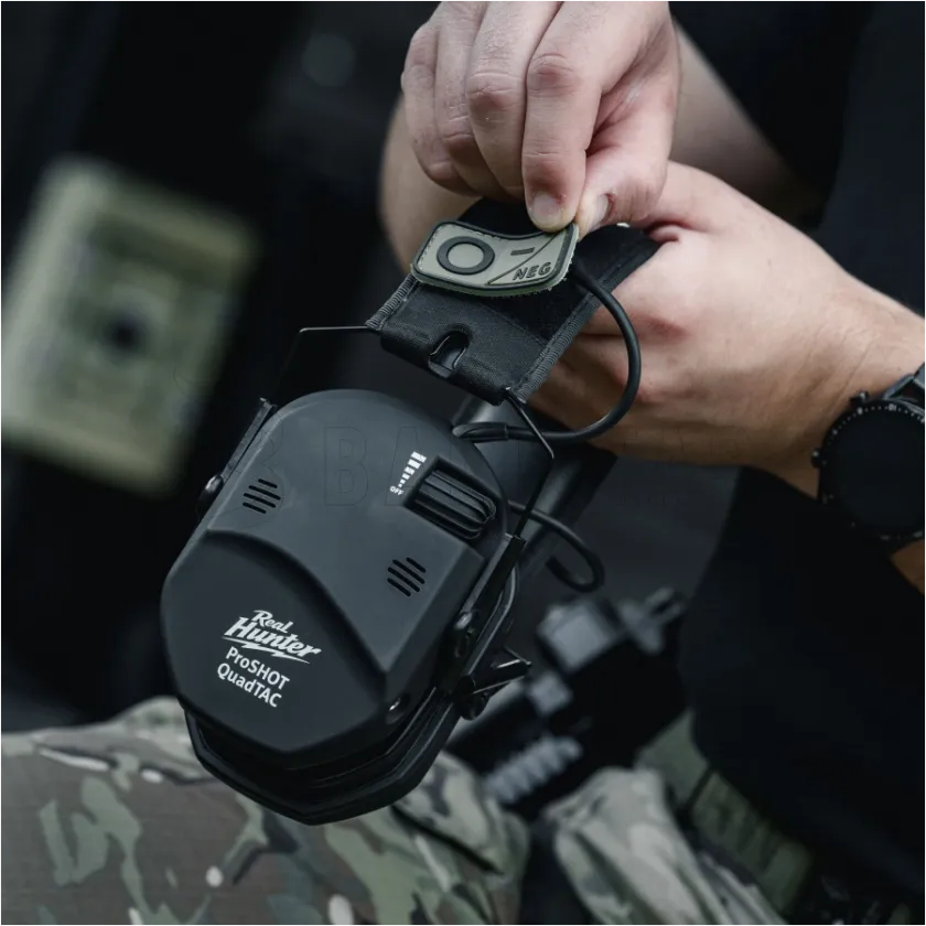 Aktív lövészeti fültok RealHunter Active ProSHOT QuadTAC fekete 10