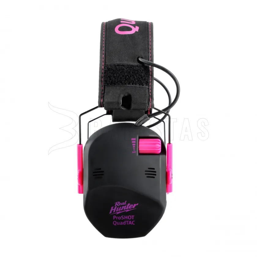 Aktív lövészeti fültok RealHunter Active ProSHOT QuadTAC Devil Pink 3